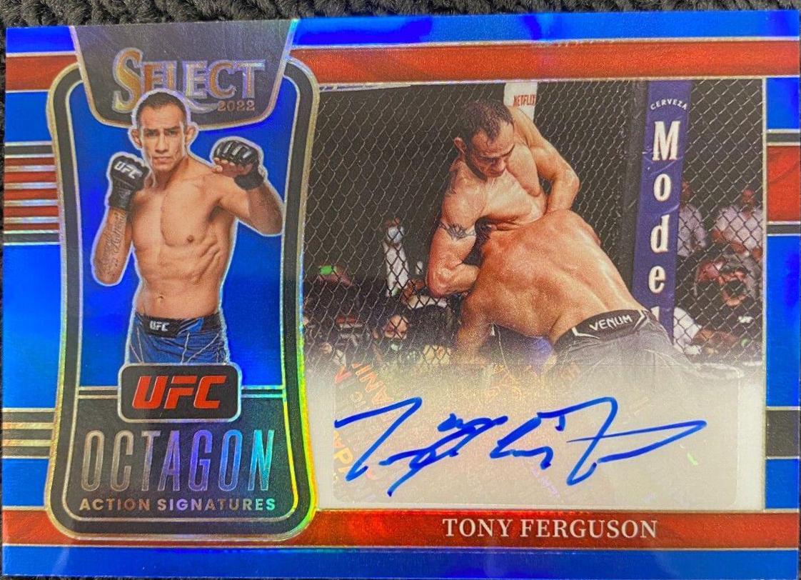 Tony Ferguson 2022 Panini Select UFC Octagon Action Signatures #3 Blue