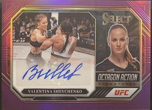Valentina Shevchenko 2023 Panini Select UFC Octagon Action Signatures #3 Purple