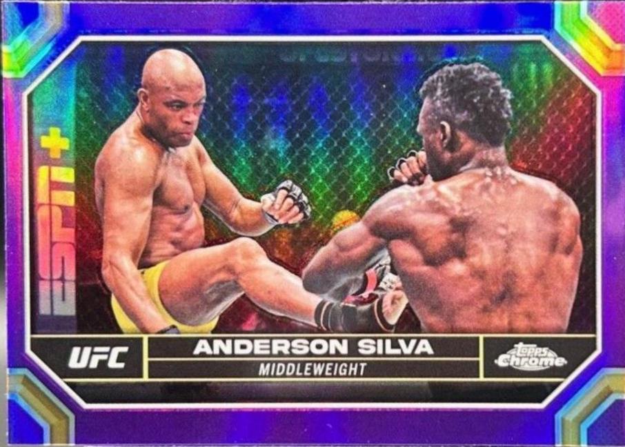 Anderson Silva 2024 Topps Chrome UFC Base #17 Purple Refractor