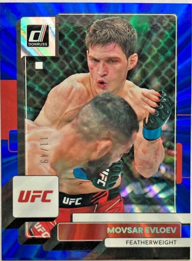 Movsar Evloev 2023 Panini Donruss UFC Base #17 Blue Laser