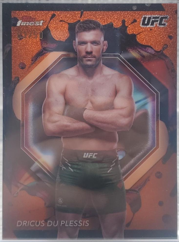 Dricus Du Plessis 2024 Topps Finest UFC Base Rare #280 Tangerine Glitter Refractor