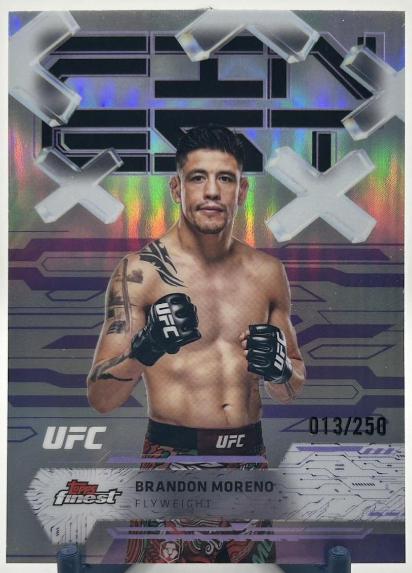 Brandon Moreno 2025 Topps Finest UFC Base Common #58 Purple Refractor