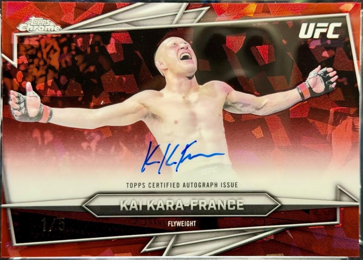 Kai Kara-France 2026 Topps Chrome UFC Base Autographs #BAV-KK Red Refractor