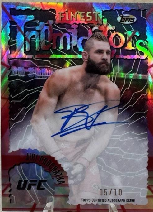 Jiri Prochazka 2024 Topps Finest UFC Intimidators Autographs #IA-JPR Red Black Vapor Refractor