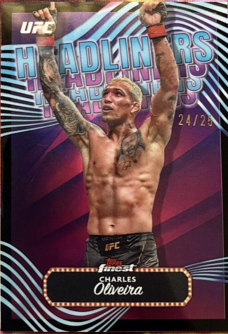 Charles Oliveira 2024 Topps Finest UFC Headliners #HDL-17 Black Refractor