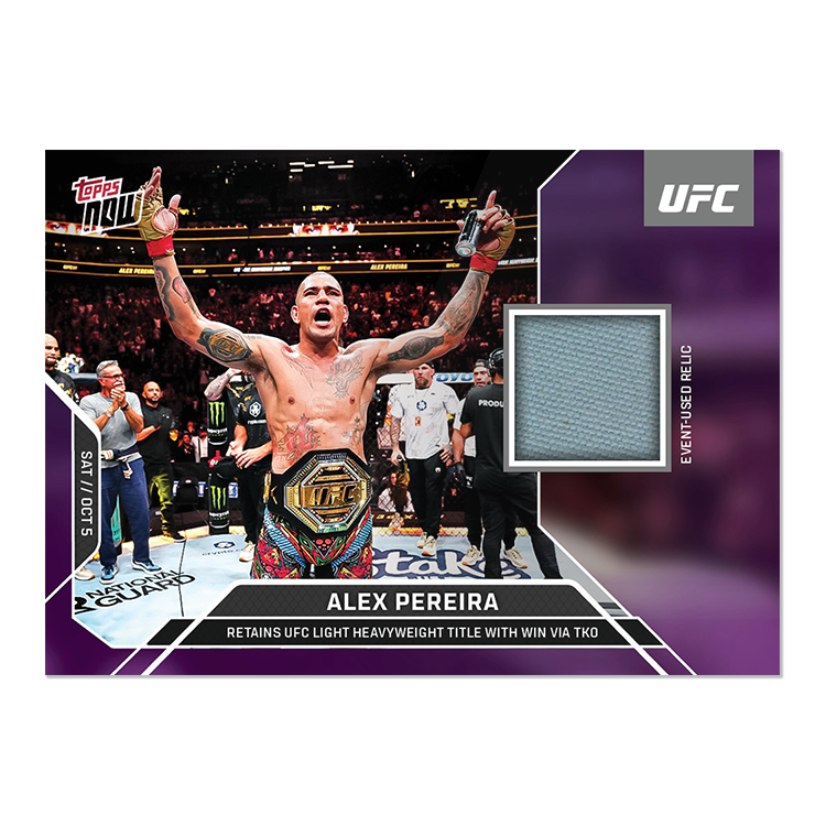 Alex Pereira Topps Now UFC Event-used Mat Relics #24 Purple