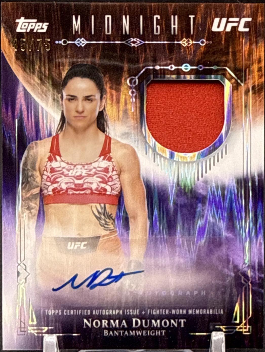 Norma Dumont 2026 Topps Midnight UFC Relic Autographs #VRA-ND Dusk