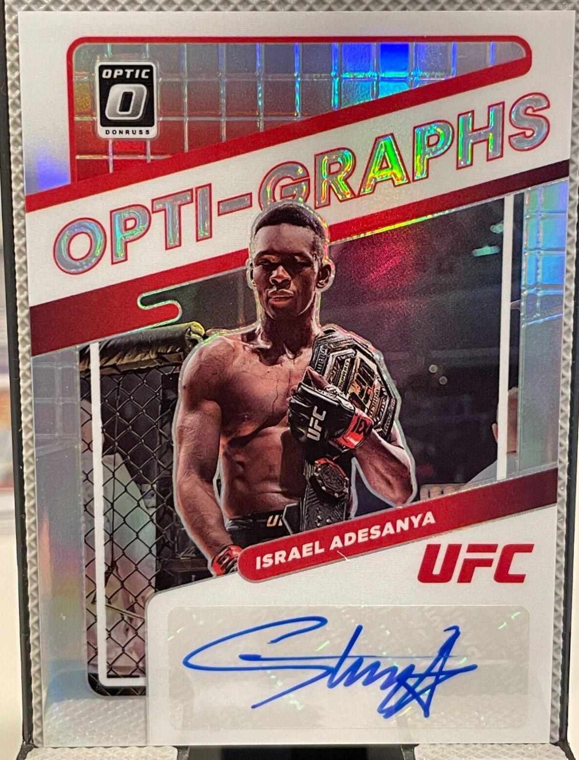 Israel Adesanya 2022 Panini Donruss Optic UFC Opti-Graphs #15 Holo