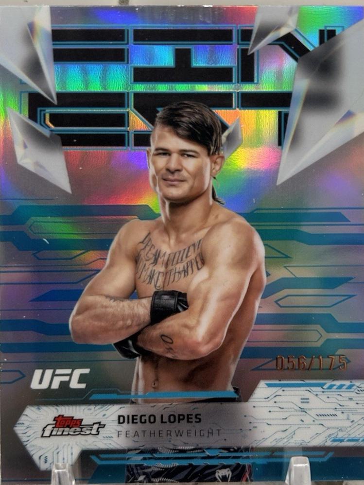 Diego Lopes 2025 Topps Finest UFC Base Uncommon #104 Blue Refractor