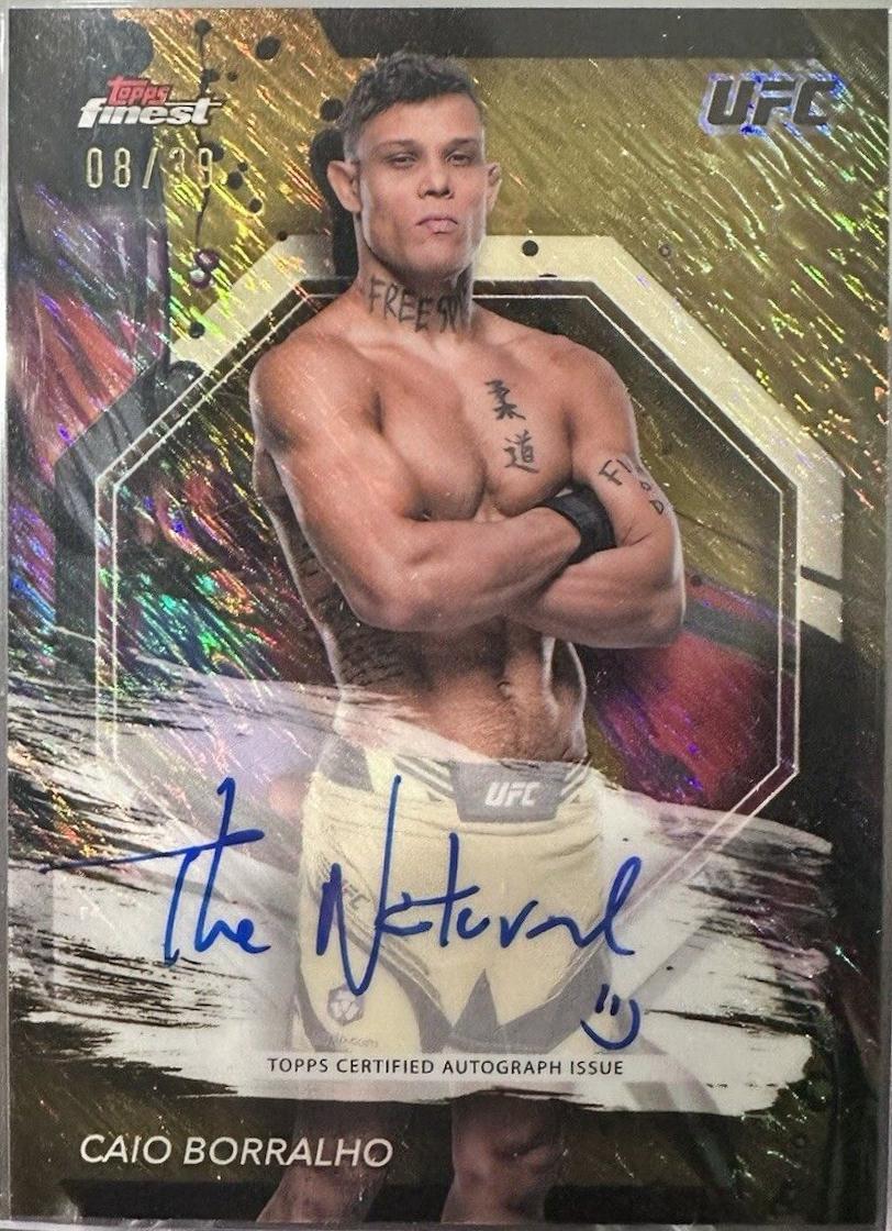 Caio Borralho 2024 Topps Finest UFC Finest Autographs #FA-COB Gold Shimmer Refractor