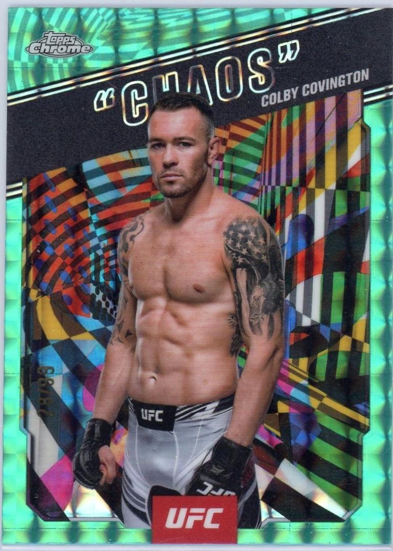 Colby Covington 2025 Topps Chrome UFC AKA #AKA-7 Geometric Green Refractor