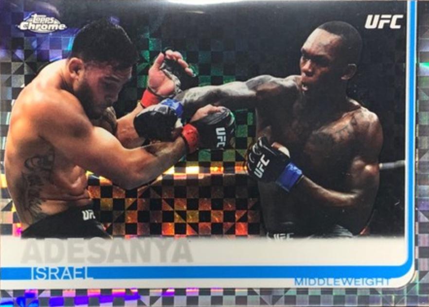 Israel Adesanya 2019 Topps Chrome UFC Base #57 Xfractor