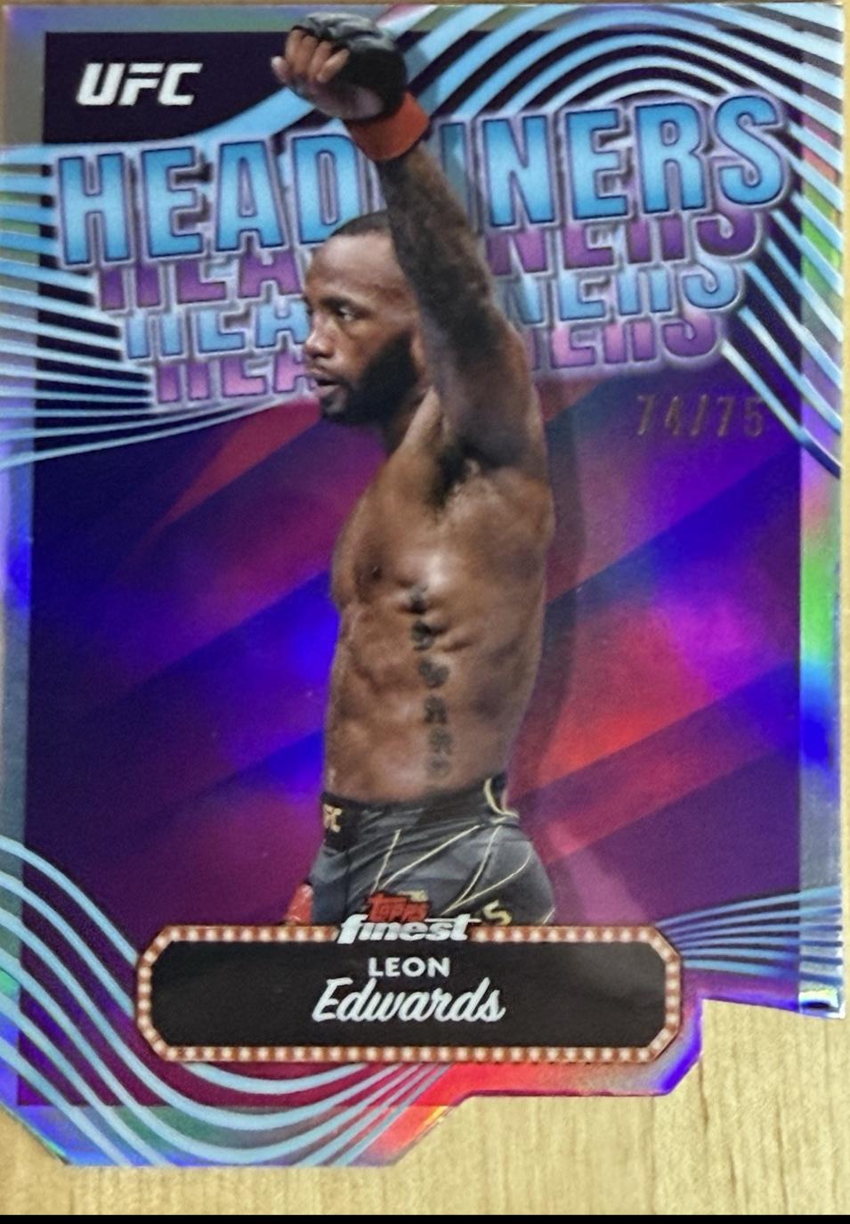 Leon Edwards 2024 Topps Finest UFC Headliners #HDL-4 Die-Cut Refractor