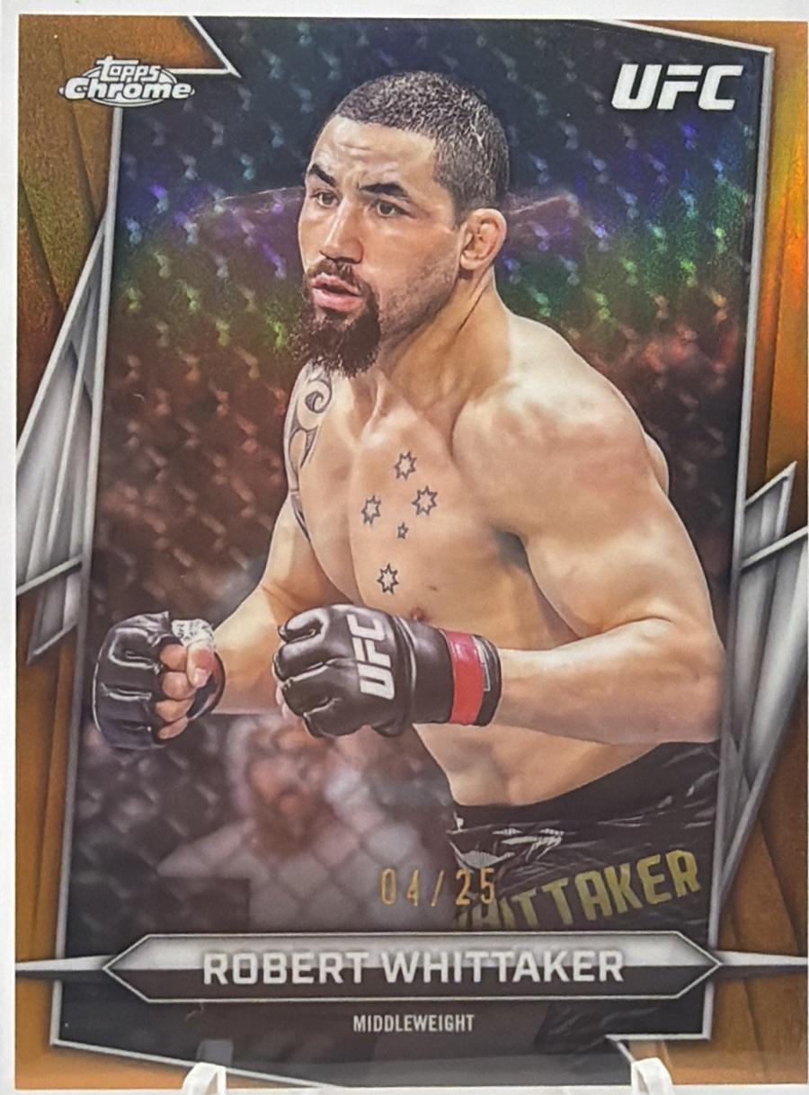 Robert Whittaker 2026 Topps Chrome UFC Base #161 Orange Refractor