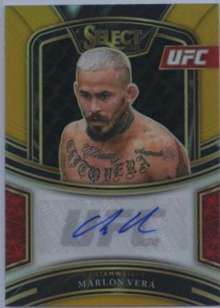 Marlon Vera 2021 Panini Select UFC Signatures #SG-MLV Gold Prizms