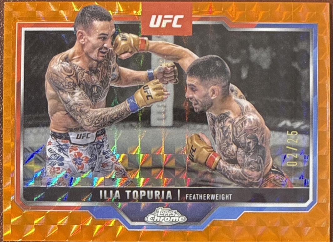 Ilia Topuria 2025 Topps Chrome UFC Base #43 Orange Geometric Refractor