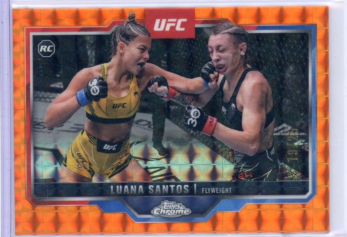 Luana Santos 2025 Topps Chrome UFC Base #103 Orange Geometric Refractor