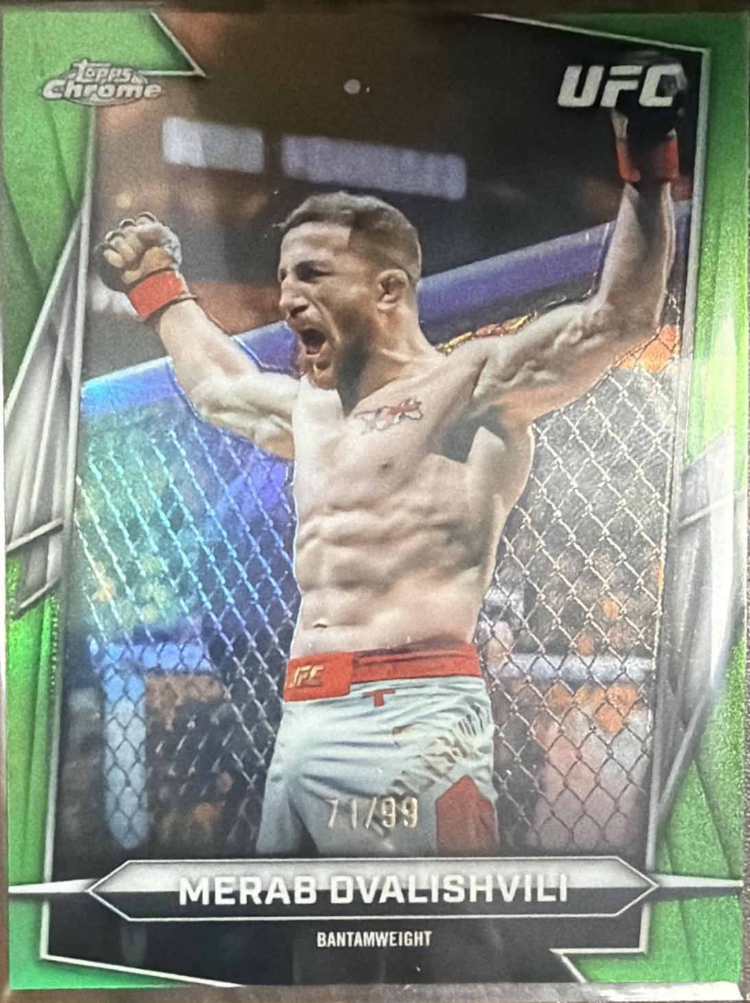 Merab Dvalishvili 2026 Topps Chrome UFC Base #50 Green Refractor