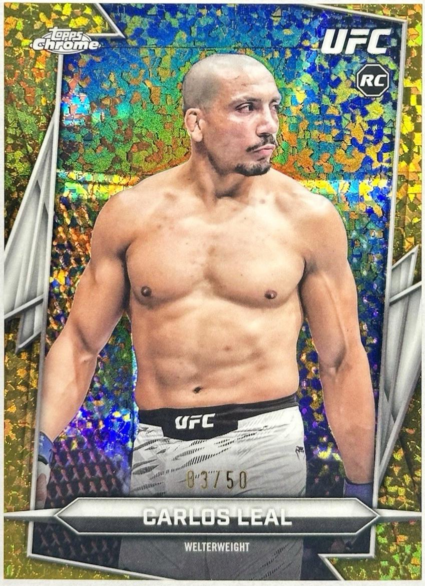 Carlos Leal 2026 Topps Chrome UFC Base #71 Gold Mini Diamonds Refractor
