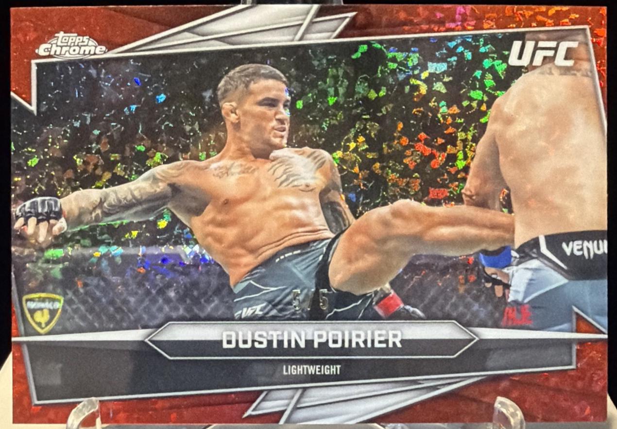 Dustin Poirier 2026 Topps Chrome UFC Base #78 Red Mini Diamonds Refractor