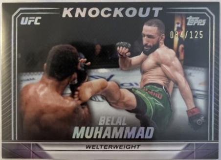 Belal Muhammad 2024 Topps Knockout UFC Base #11 Holo Silver