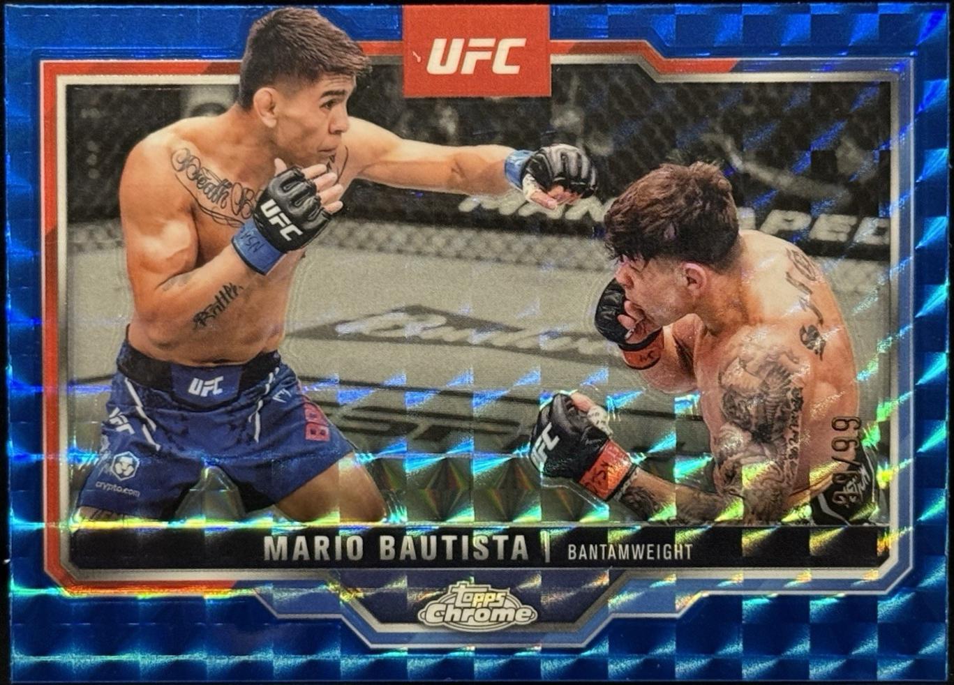 Mario Bautista 2025 Topps Chrome UFC Base #98 Blue Geometric Refractor