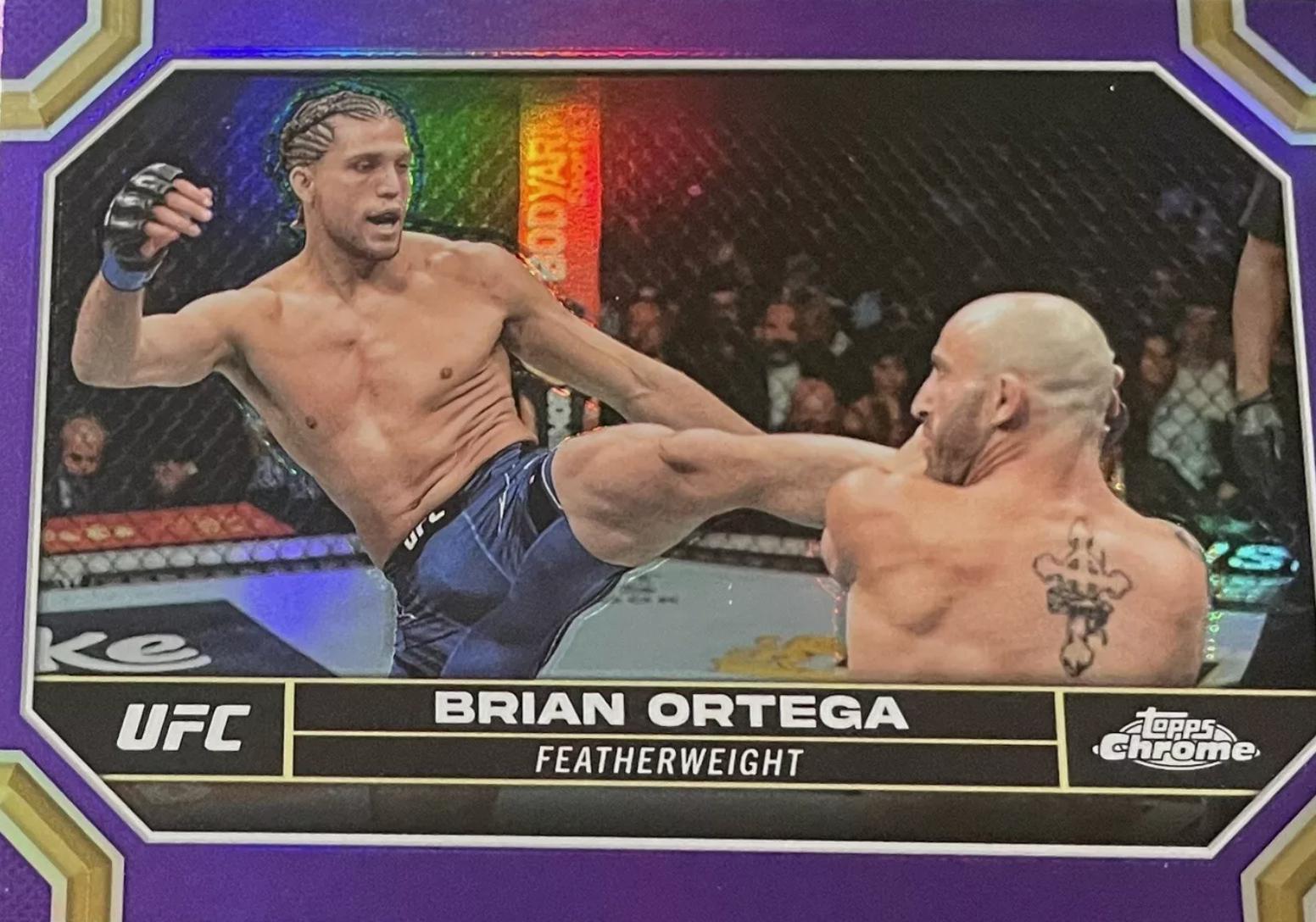 Brian Ortega 2024 Topps Chrome UFC Base #33 Purple Refractor