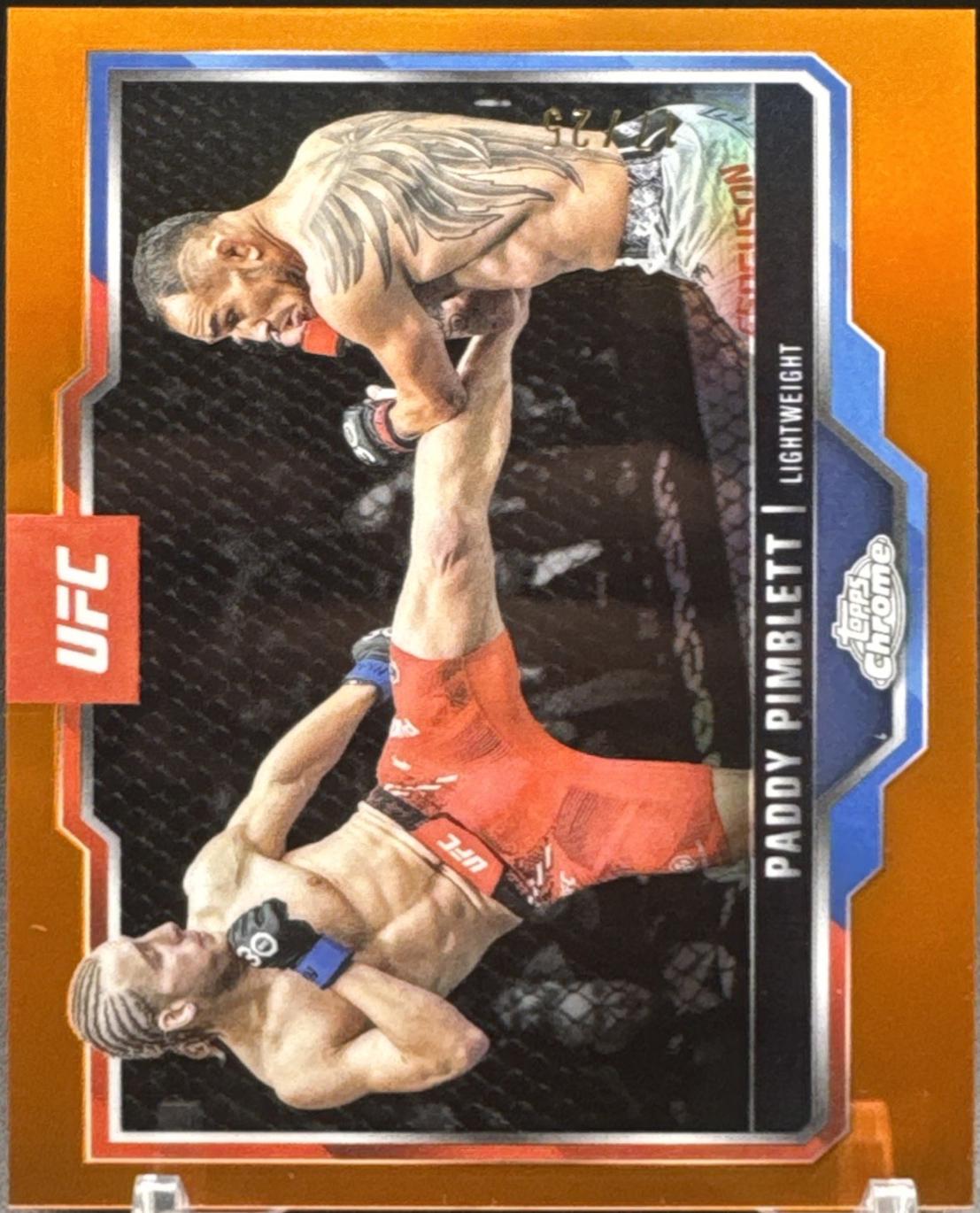 Paddy Pimblett 2025 Topps Chrome UFC Base #177 Orange Refractor