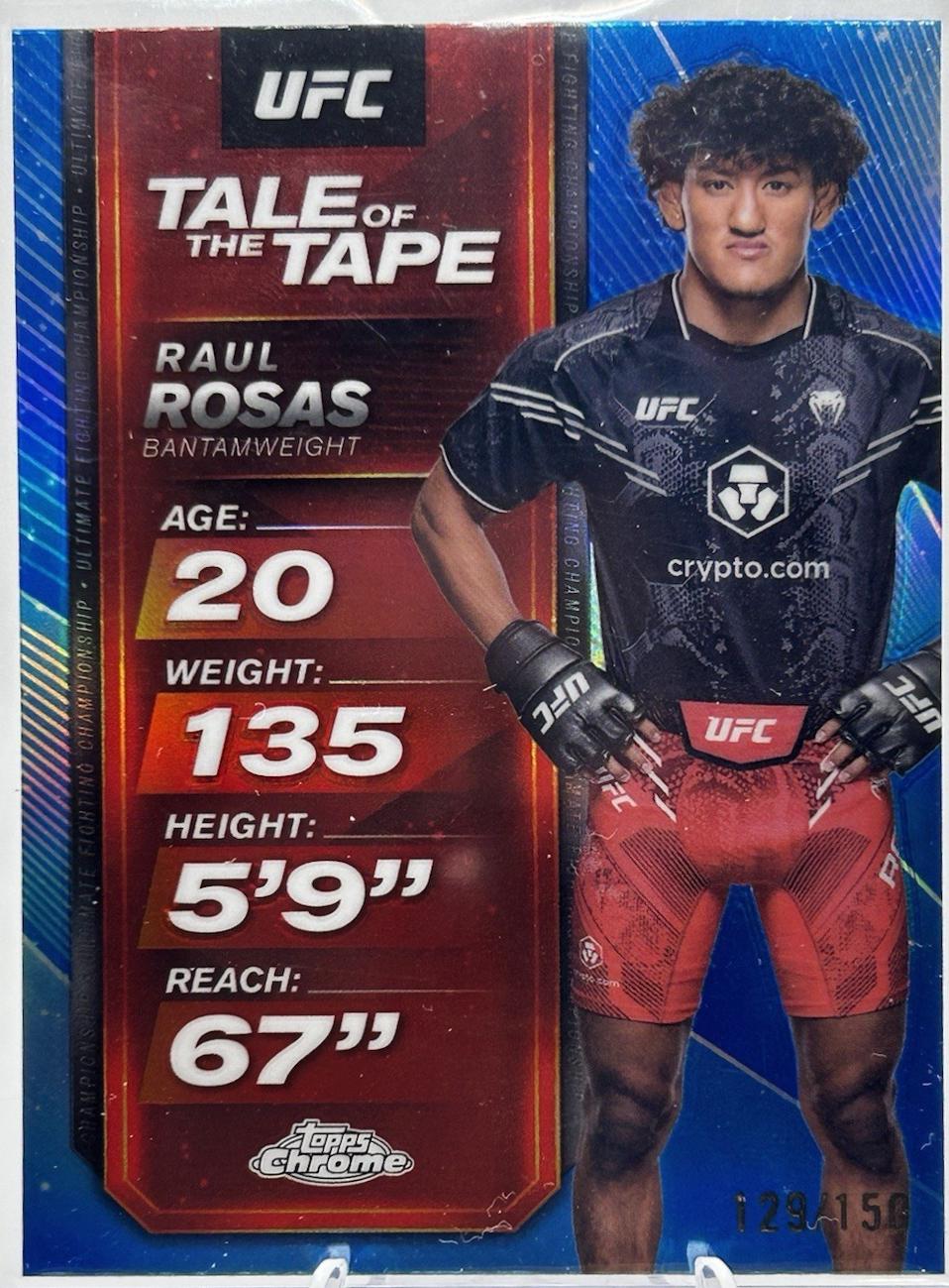 Raul Rosas 2025 Topps Chrome UFC Tale of the Tape #TTT-20 Blue Refractor