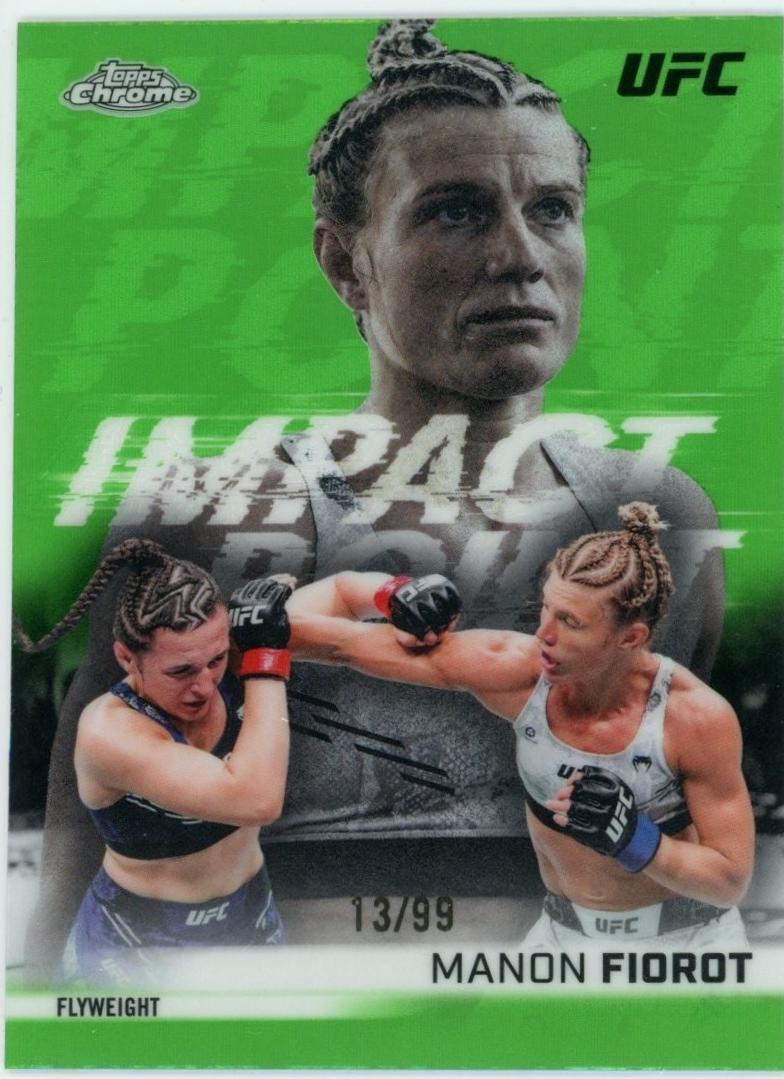 Manon Fiorot 2026 Topps Chrome UFC Impact Point #IP-4 Green Refractor
