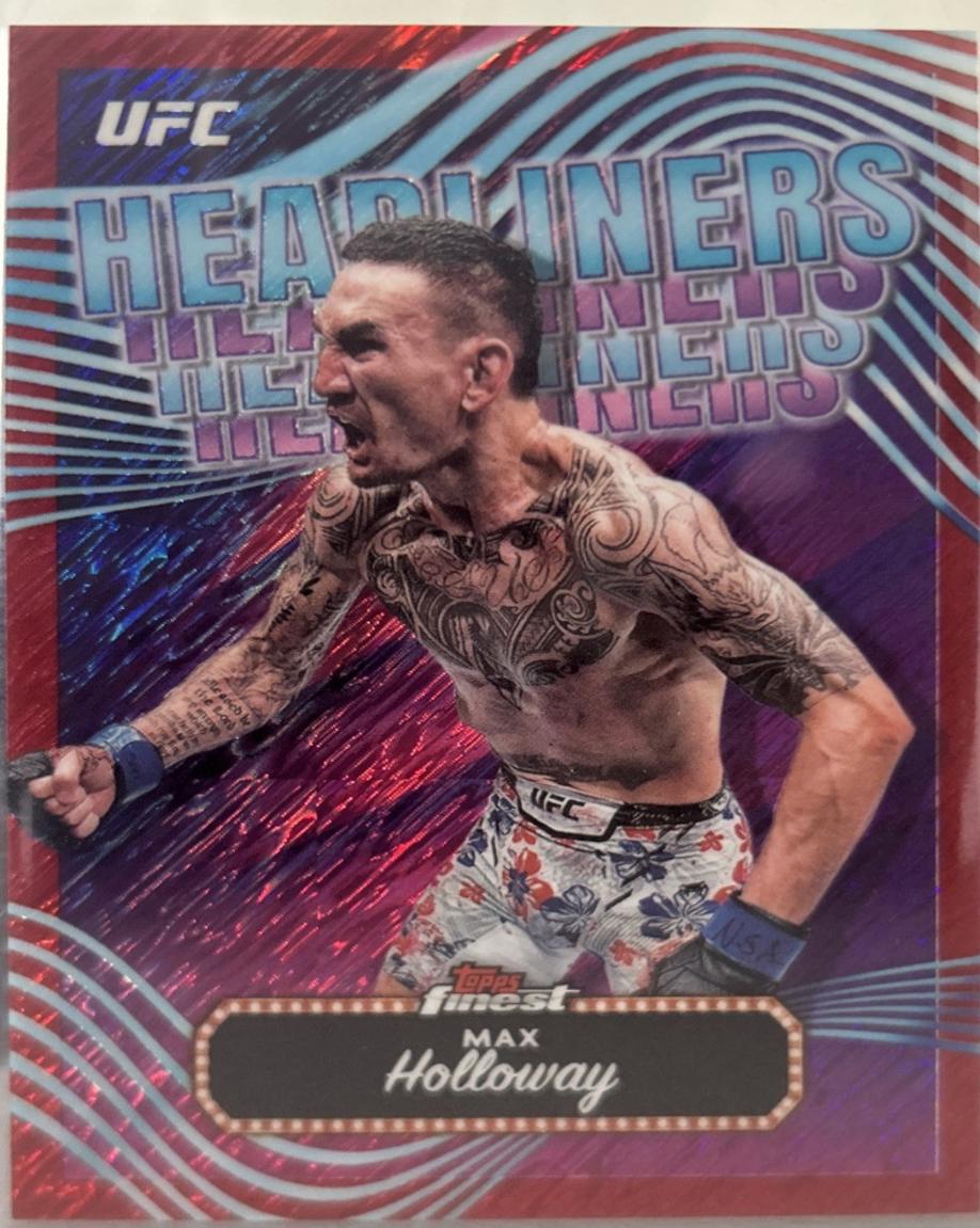 Max Holloway 2024 Topps Finest UFC Headliners #HDL-6 Red Shimmer Refractor