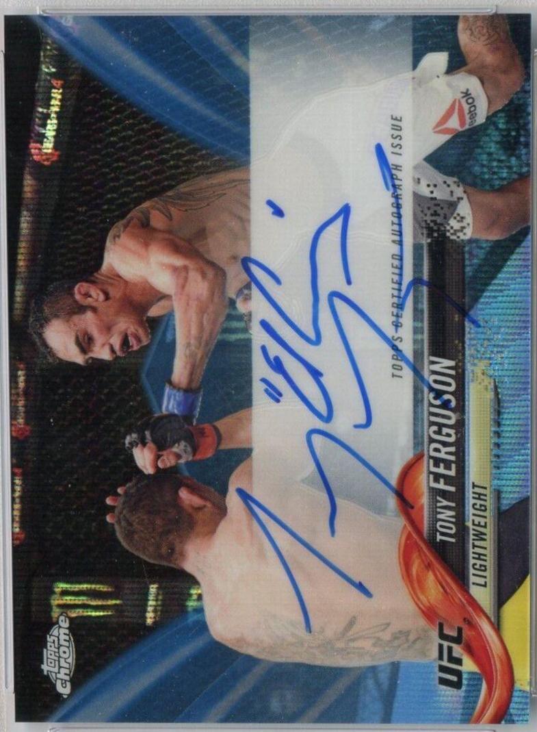 Tony Ferguson 2018 Topps Chrome UFC Fighter Autographs #FA-FT Blue Wave