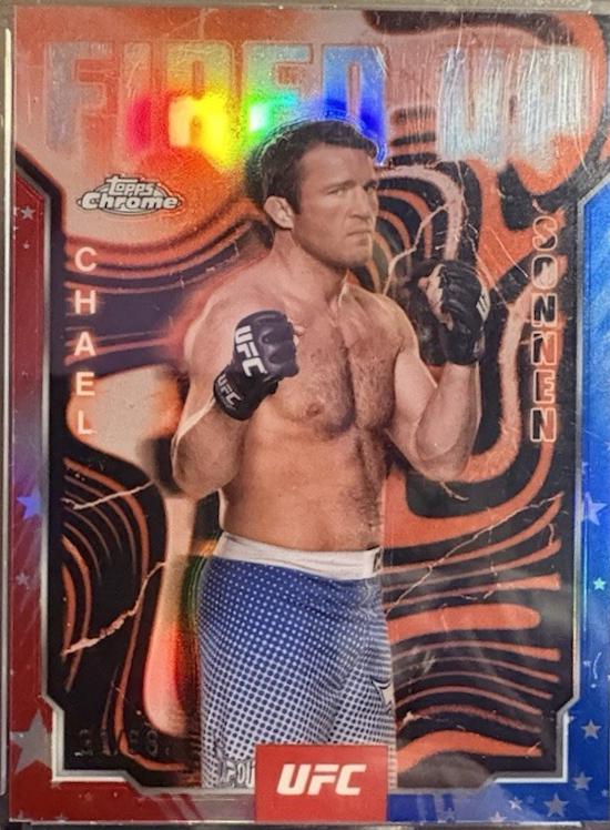 Chael Sonnen 2025 Topps Chrome UFC Fired Up #FUP-13 Red White Blue Refractor