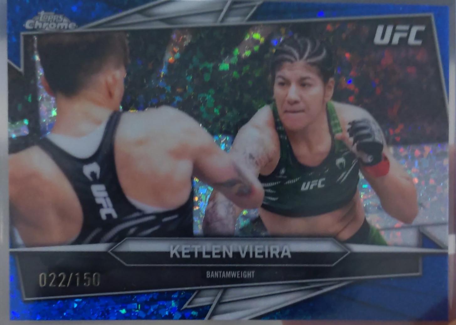 Ketlen Vieira 2026 Topps Chrome UFC Base #198 Blue Refractor