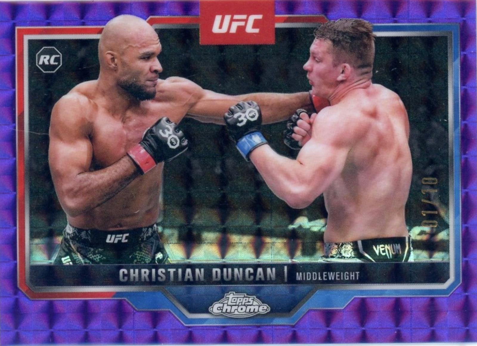 Christian Duncan 2025 Topps Chrome UFC Base #51 Purple Geometric Refractor