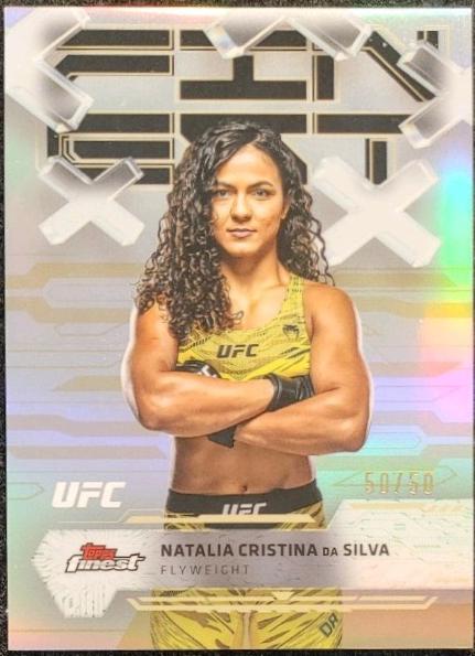 Natalia Silva 2025 Topps Finest UFC Base Common #38 Gold Refractor