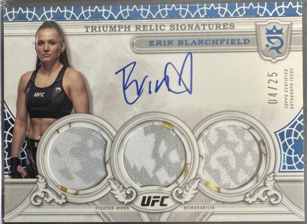 Erin Blanchfield 2024 Topps Royalty UFC Triumph Relic Signatures #TRS-EBD Blue