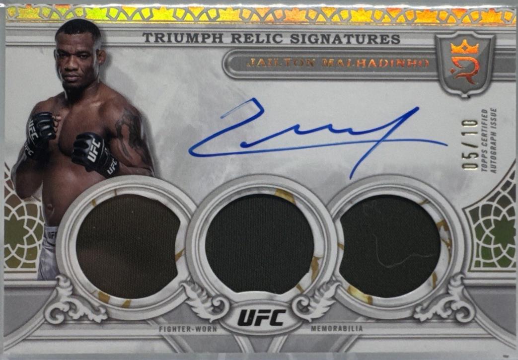 Jailton Almeida 2024 Topps Royalty UFC Triumph Relic Signatures #TRS-JAA Gold