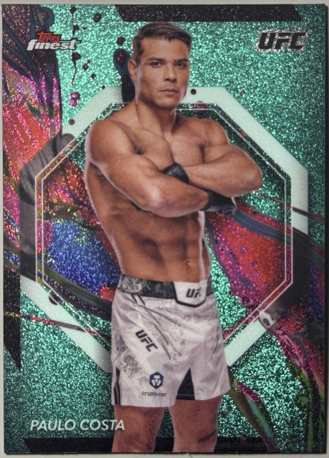 Paulo Costa 2024 Topps Finest UFC Base Common #4 Aqua Glitter Refractor
