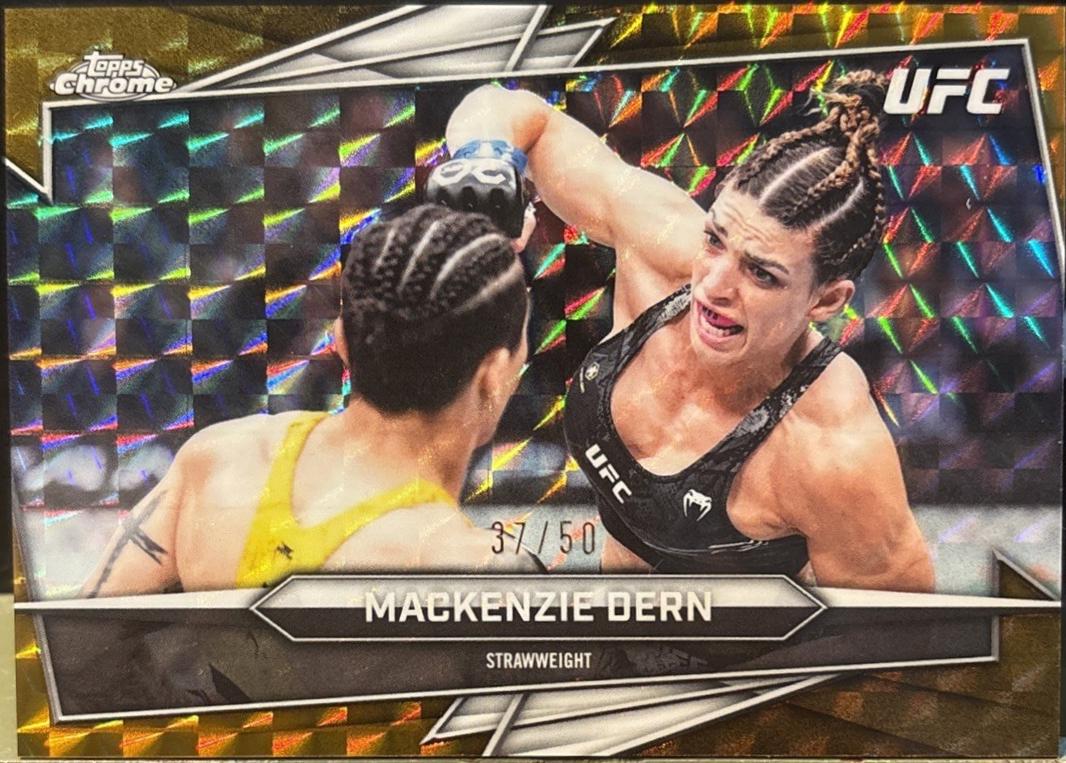 Mackenzie Dern 2026 Topps Chrome UFC Base #185 Gold Geometric Refractor