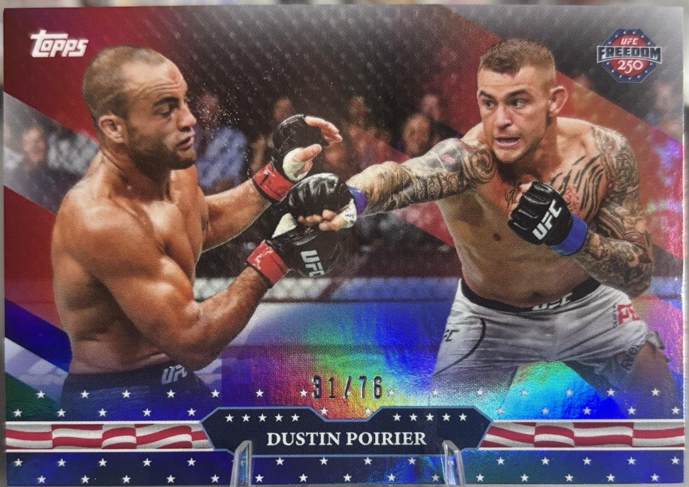 Dustin Poirier 2026 Topps UFC Freedom 250 Base #12 Red White Blue