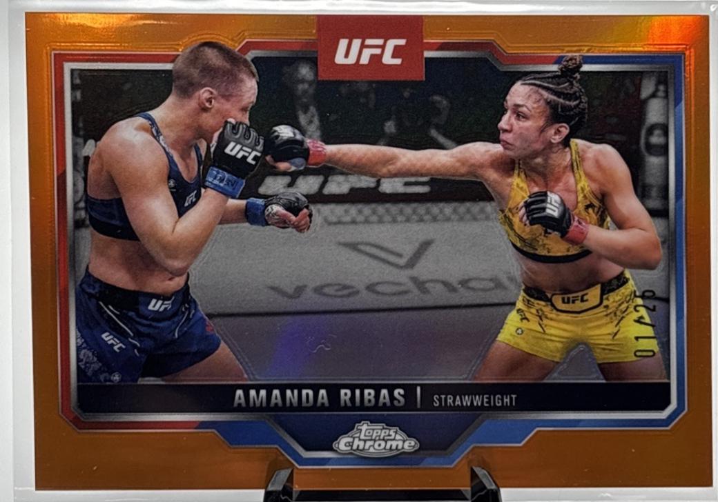 Amanda Ribas 2025 Topps Chrome UFC Base #184 Orange Refractor