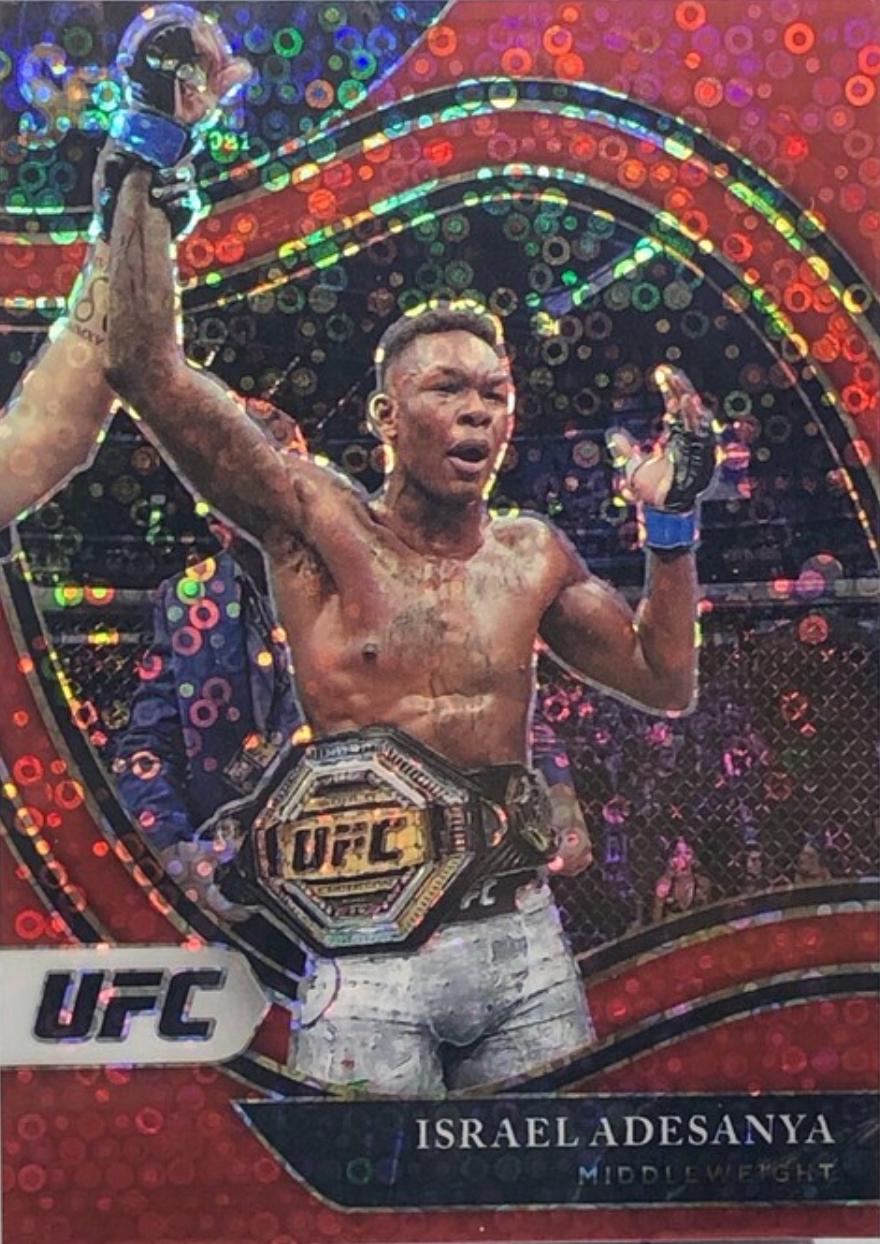 Israel Adesanya 2021 Panini Select UFC Octagonside #233 Red Disco