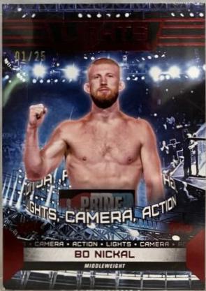 Bo Nickal 2024 Topps Knockout UFC Lights (Lights, Camera, Action) #LTS-5 Red