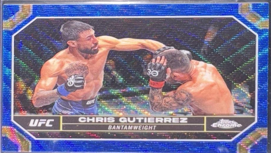 Chris Gutierrez 2024 Topps Chrome UFC Base #44 Blue Wave Refractor