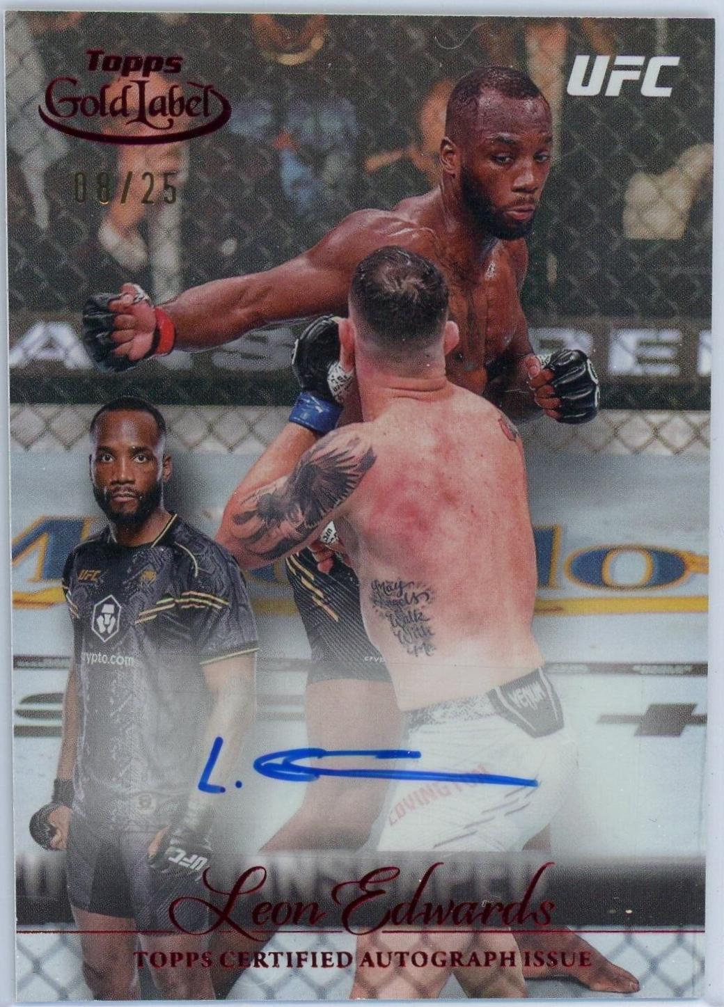 Leon Edwards 2024 Topps Gold Label UFC Gold Label Autographs #GLA-LED Red