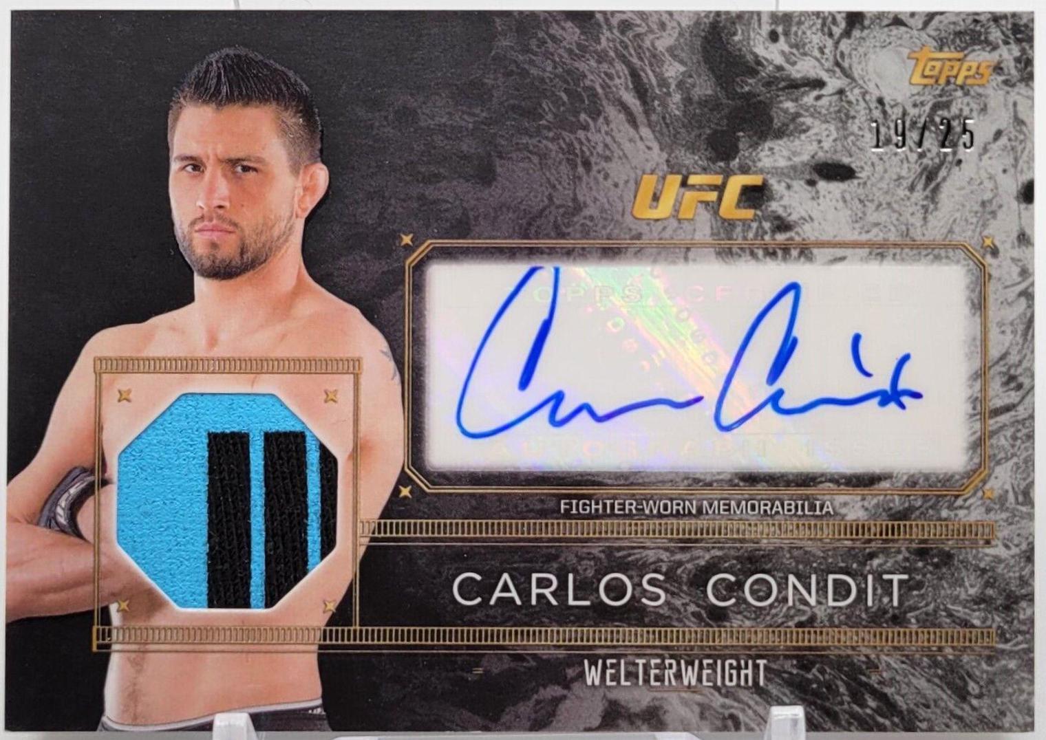 Carlos Condit 2016 Topps UFC Top of the Class Top of the Class Autograph Relic #TCAR-CC Silver