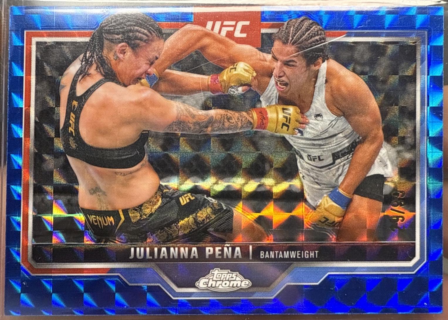 Julianna Peña 2025 Topps Chrome UFC Base #142 Geometric Refractor