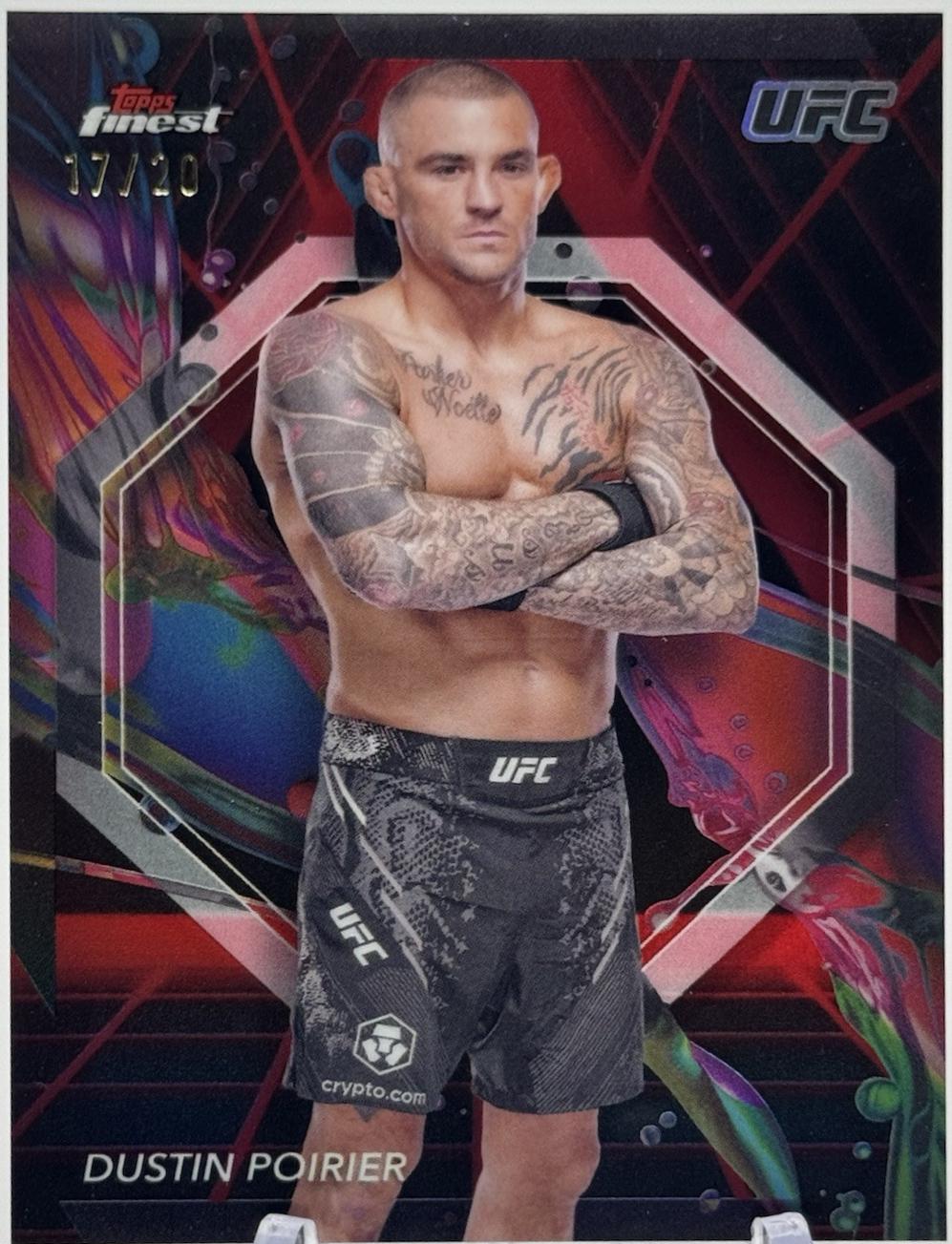 Dustin Poirier 2024 Topps Finest UFC Base Common #98 Red Black Vapor Refractor