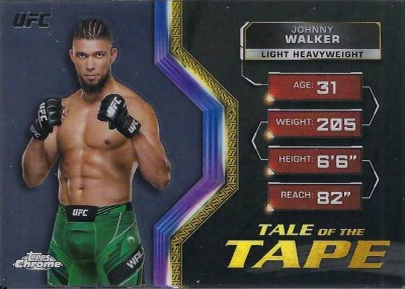 Johnny Walker 2024 Topps Chrome UFC Tale of the Tape #TFT-22 Refractor